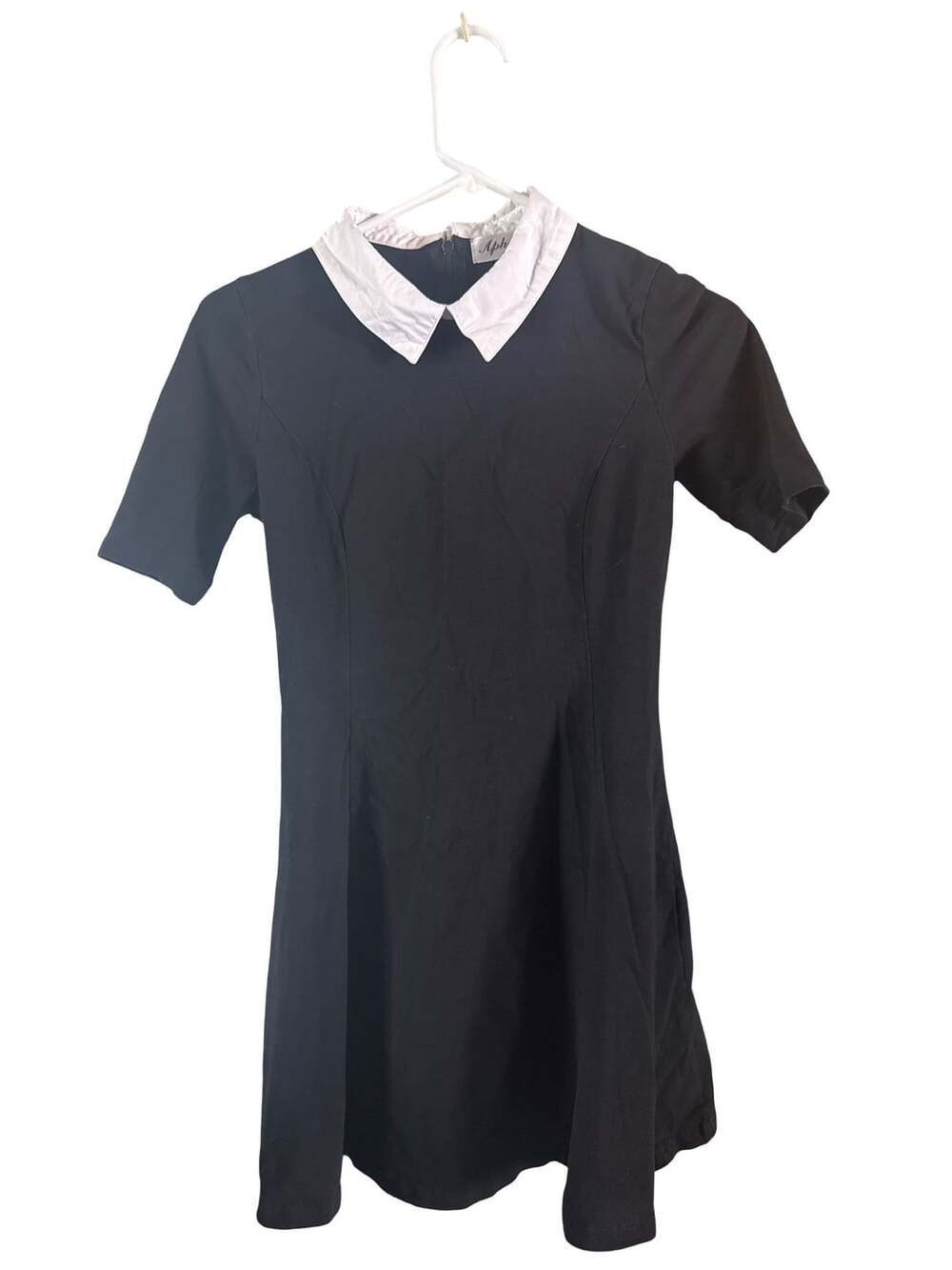 Aphratti Peter Pan Collar Fit and Flare Dress Size S Black